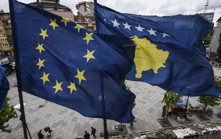 Kosovo flag & EU flag